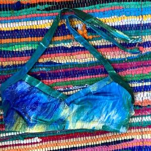 HotSkins™️ 90s Vintage Bodywear Pastel Pattern Bikini / Yoga Top M